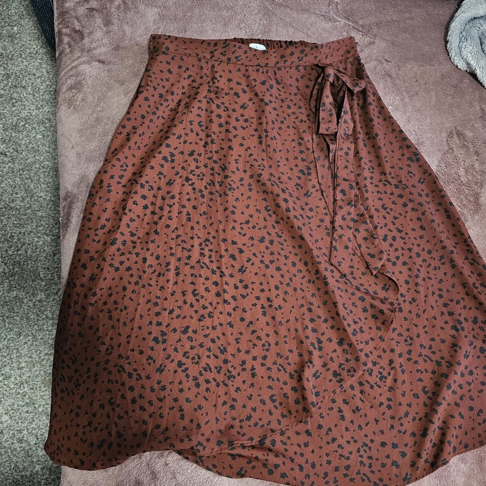 Red Polka Dot Midi Skirt